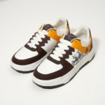 Syroxx Edge Low White Brown Mustard Sneakers