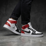 Crimson Edge Mid Black White Red Sneakers - Image 9