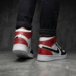 Crimson Edge Mid Black White Red Sneakers - Image 13