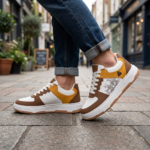 Syroxx Drift Low White Coffee Brown Mustard Sneakers - Image 9