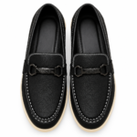 SYROXX Black Contrast Stitch Premium Bit Loafers - Image 2