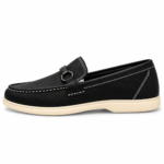 SYROXX Black Contrast Stitch Premium Bit Loafers - Image 4