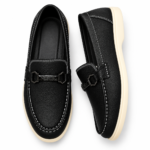 SYROXX Black Contrast Stitch Premium Bit Loafers - Image 5